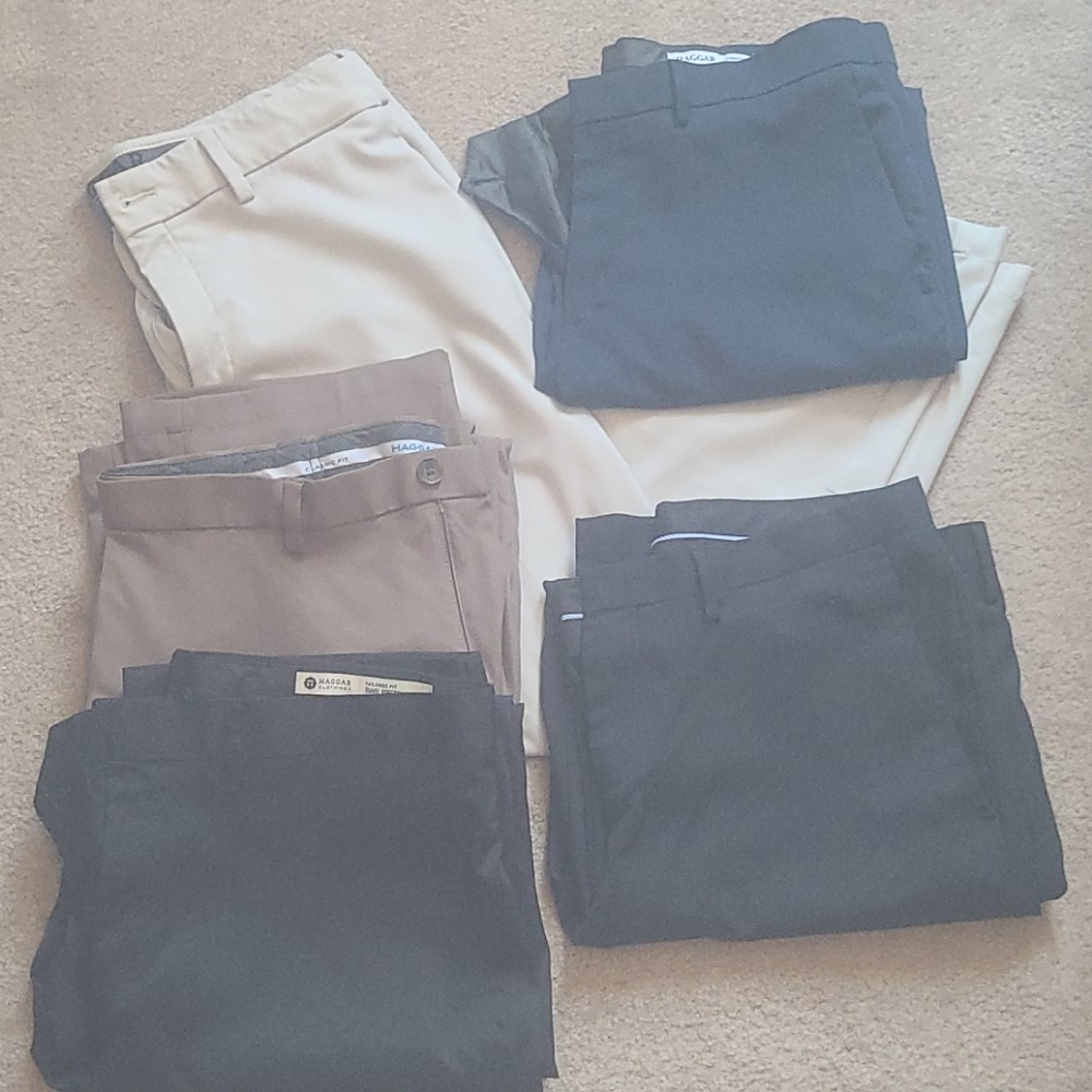 (5) Mens Haggar Dress Pants 36x30